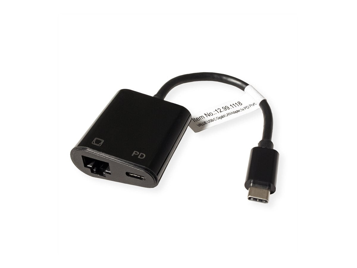VALUE USB 3.2 Gen 2 Typ C zu Gigabit Ethernet Konverter + 1x PD Port 100W