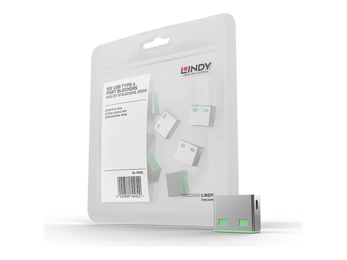 LINDY 10 USB Portschloesser GRUEN Verpackung
