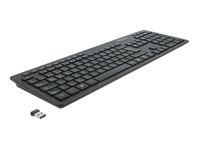 DELOCK USB Tastatur 2,4GHz kabellos schwarz - Lautlos Verpackung