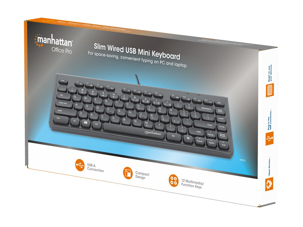 MANHATTAN Slim USB Mini-Tastatur Vorderansicht