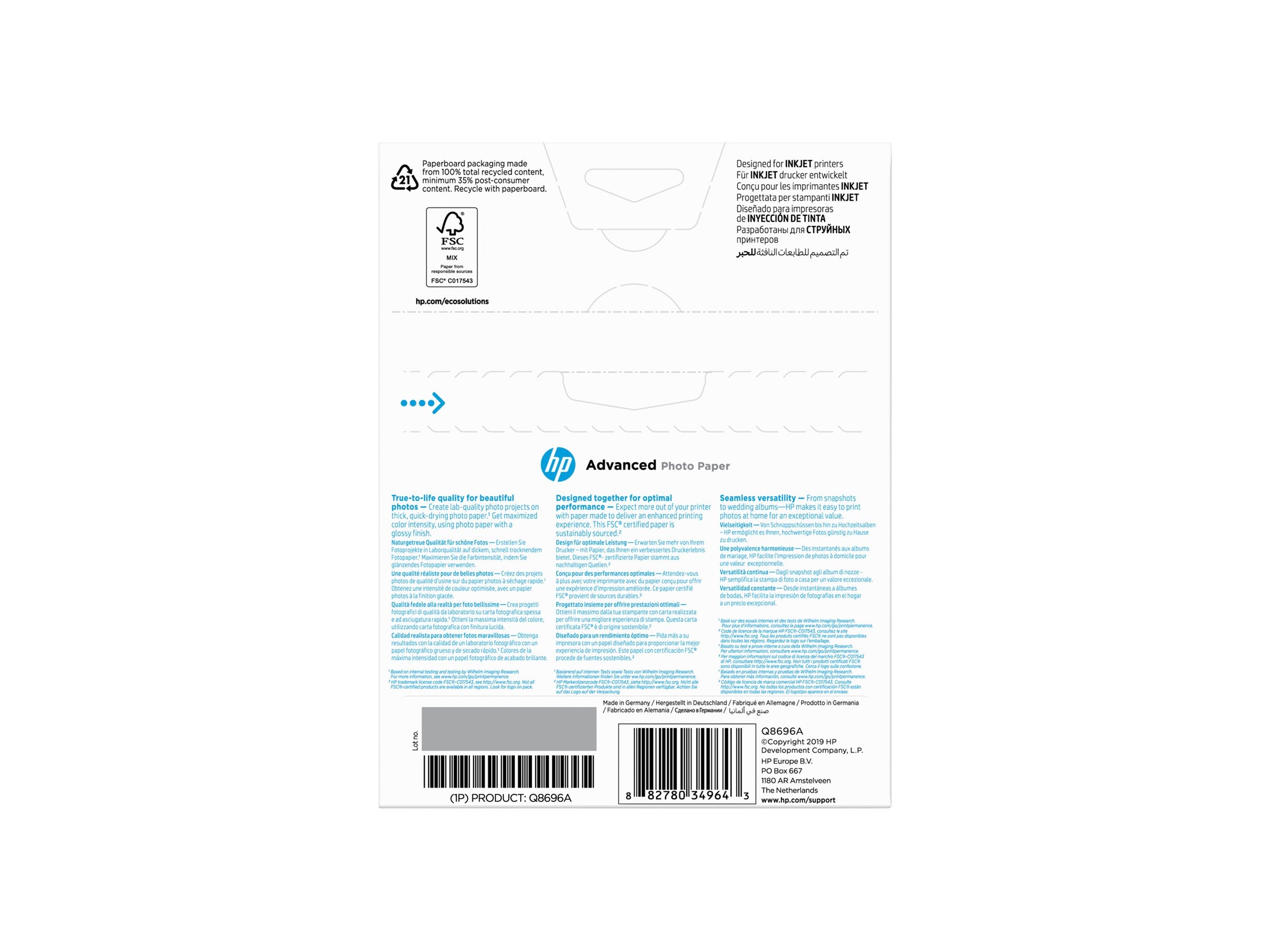 HP Advanced Glossy Photo Paper Verpackung