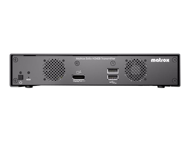 MATROX Extio N3408 IP KVM transmitter appliance Matrox Extio N3408 transmitter captures up to four DisplayPort video signals