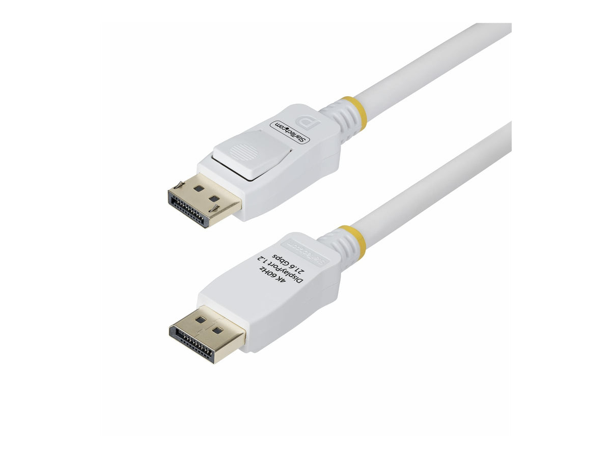 STARTECH.COM 3m DisplayPort 1.2 Kabel VESA-zertifiziert 4K 60Hz 21.6Gbps Rastende DP-Stecker DP 1.2monitor Kabel Weiss