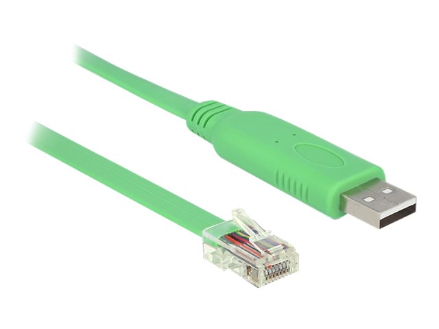 DELOCK Adapter USB 2.0 Typ-A Stecker > 1 x Seriell RS-232 RJ45 Stecker - Vorderansicht