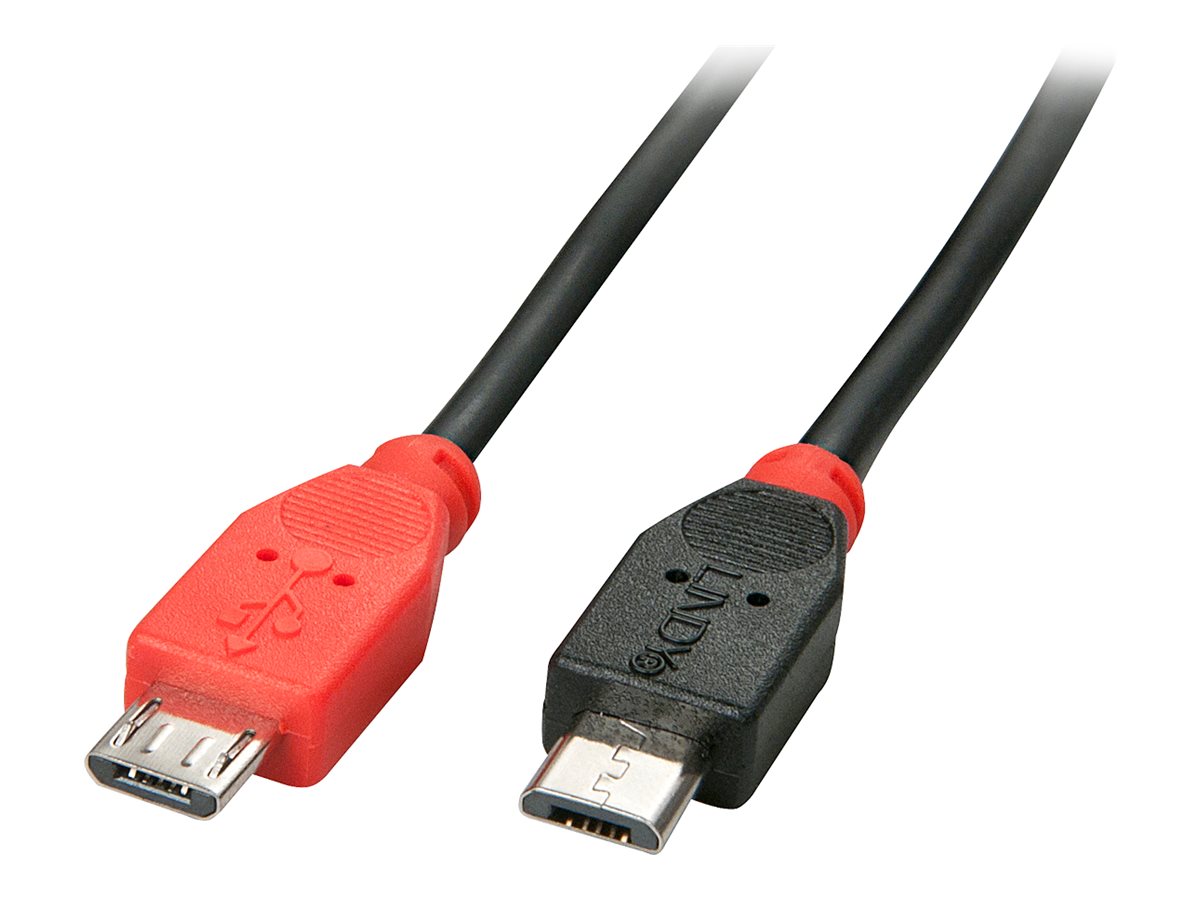 LINDY USB 2.0 Kabel Typ Micro-B / Micro-B OTG 0,5m - Vorderansicht