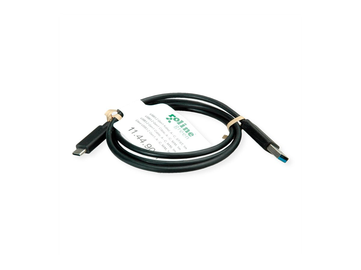 ROLINE GREEN USB 3.2 Gen 1 Kabel A-C ST/ST schwarz 0,5m Anschlussansicht
