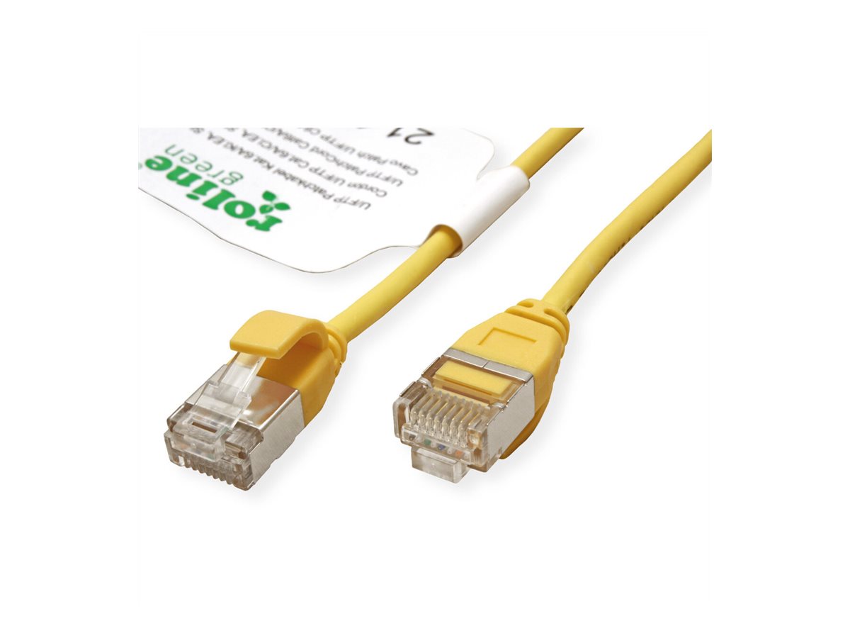 ROLINE GREEN U/FTP Patchkabel Kat.6A Class EA LSOH slim gelb 1m - Verpackung