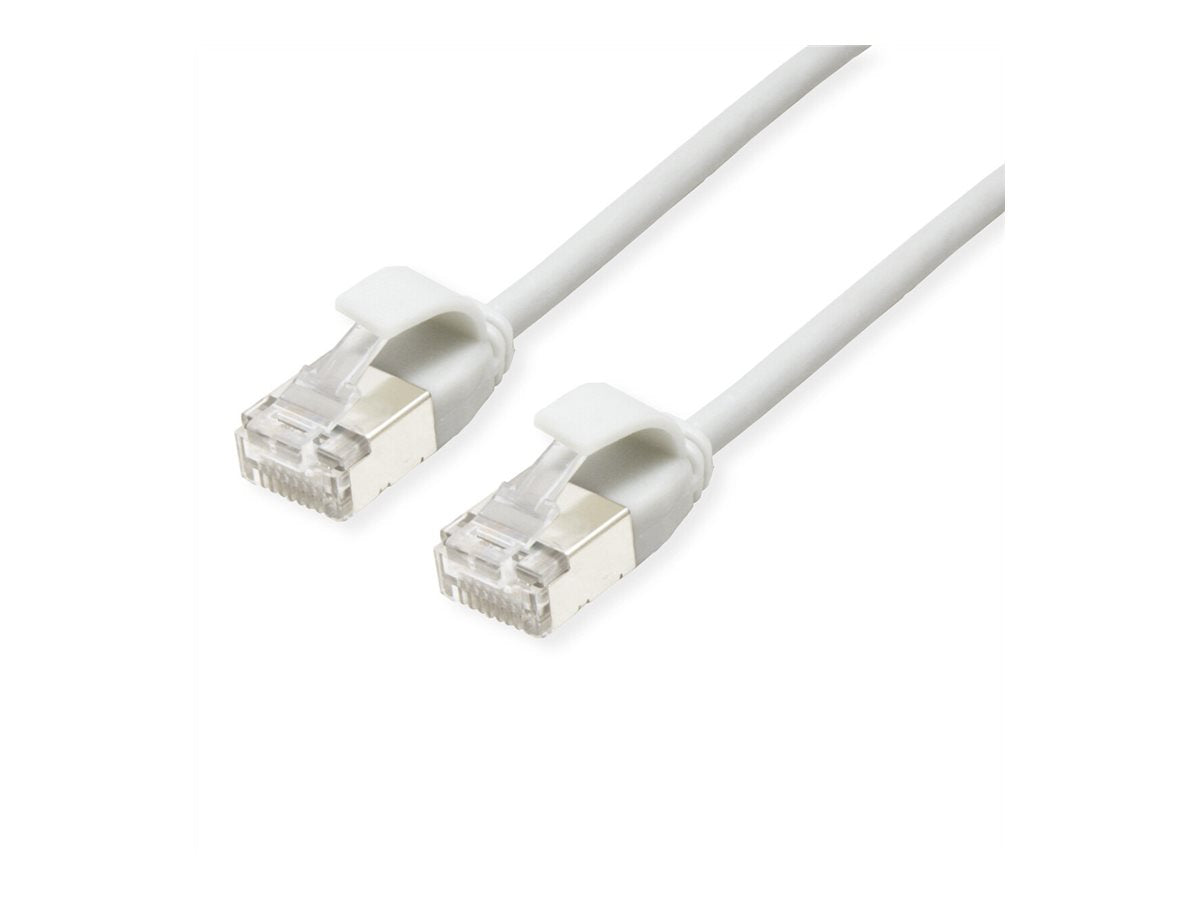 ROLINE U/FTP DataCenter Patchkabel Kat 6A Class EA LSOH slim weiss 0,3m Verpackung