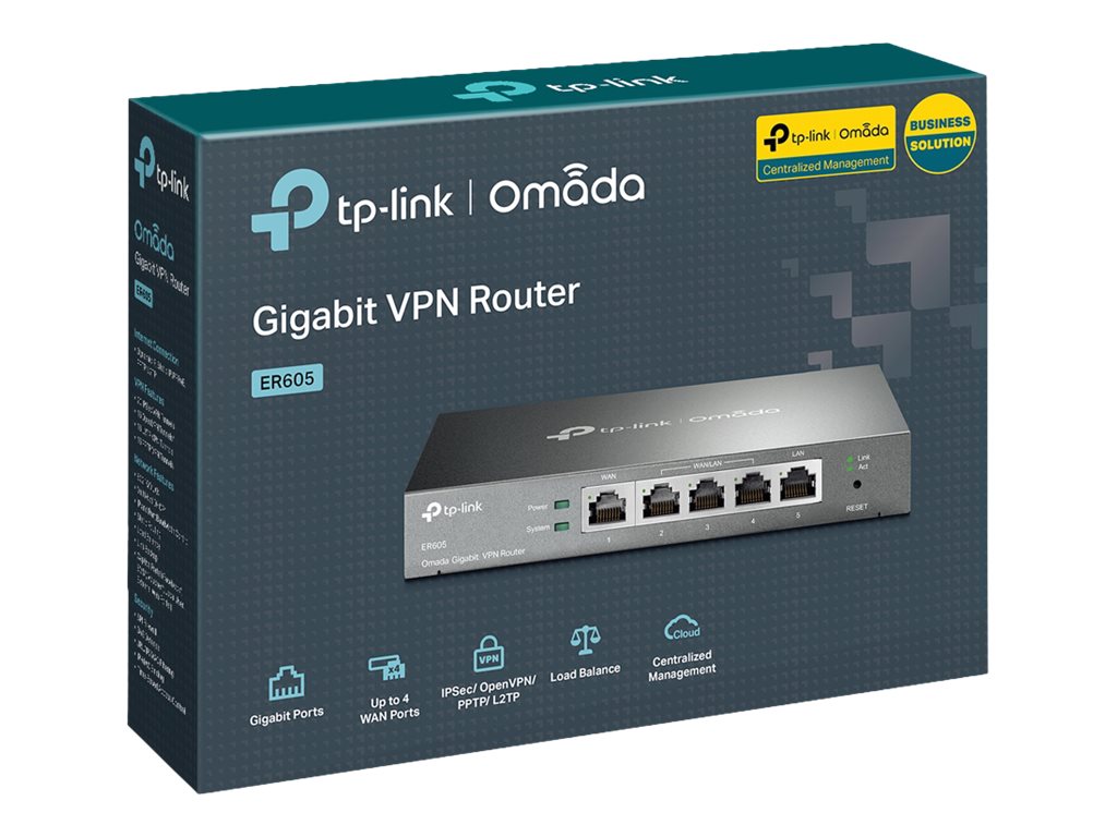 TP-LINK ER605 Omada Gigabit Multi-WAN VPN Router Rückansicht