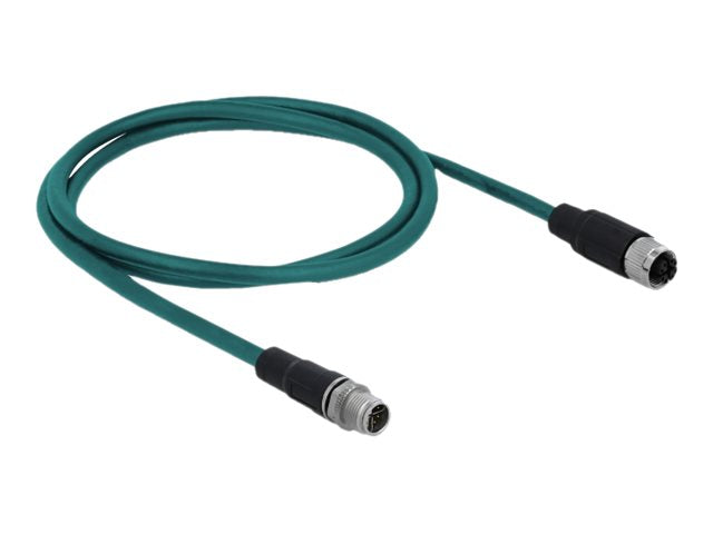 DELOCK Netzwerkkabel M12 8 Pin X-kodiert TPU 1 m - Vorderansicht