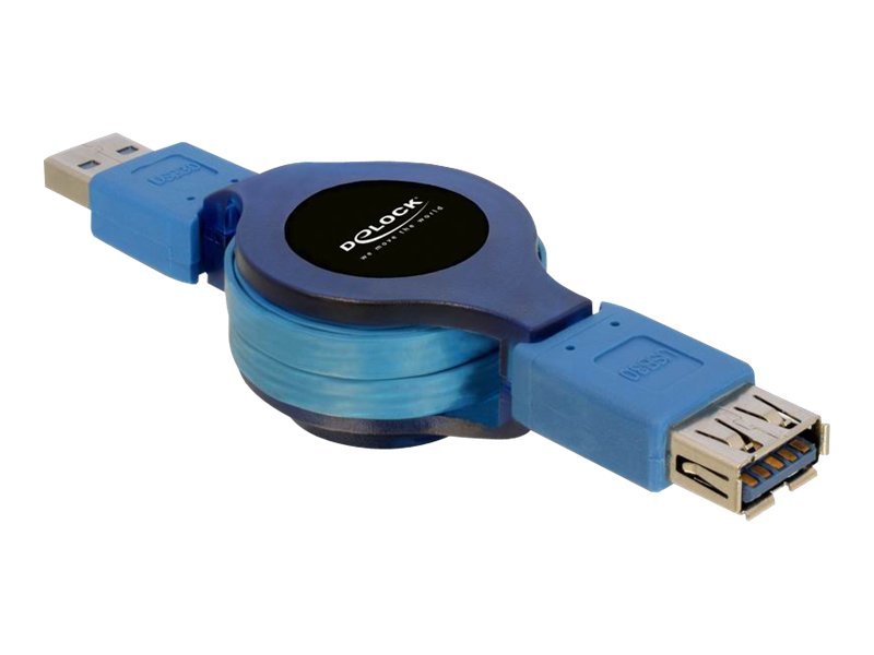DELOCK Kabel USB 3.0 Verlängerung A/A Aufroll - Vorderansicht
