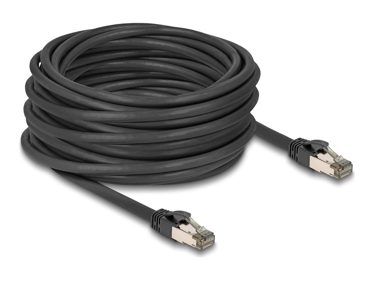 DELOCK RJ45 Netzwerkkabel Cat.6A U/FTP 15 m schwarz - Vorderansicht