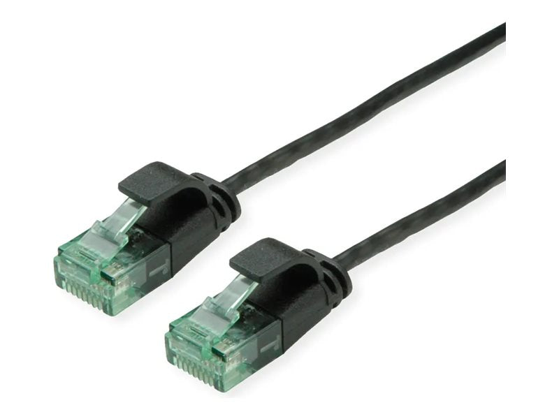 ROLINE RM UTP DataCenter Patchkabel Kat.6A Class EA slim schwarz 3m - Vorderansicht