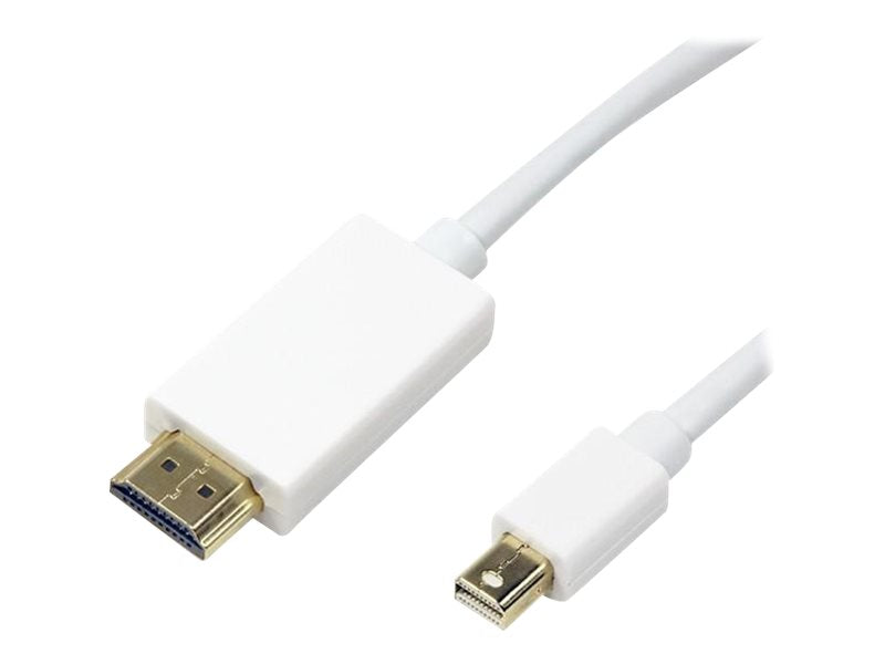 TECHLY Mini-DisplayPort Thunderbolt Anschlusskabel auf HDMI 2m Vorderansicht