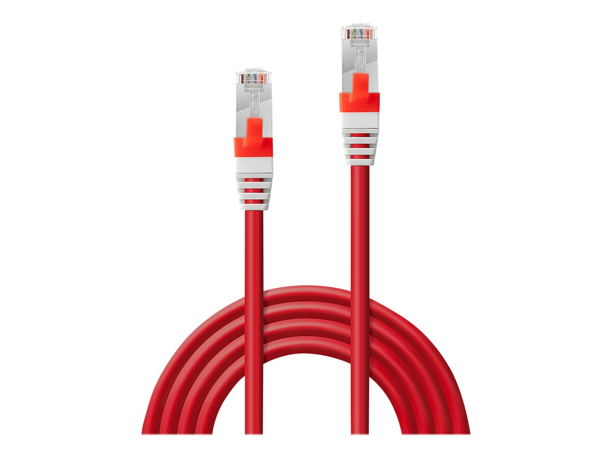 LINDY SSTP Cat.6A Kabel, rot, 0,5m LSOH - Vorderansicht