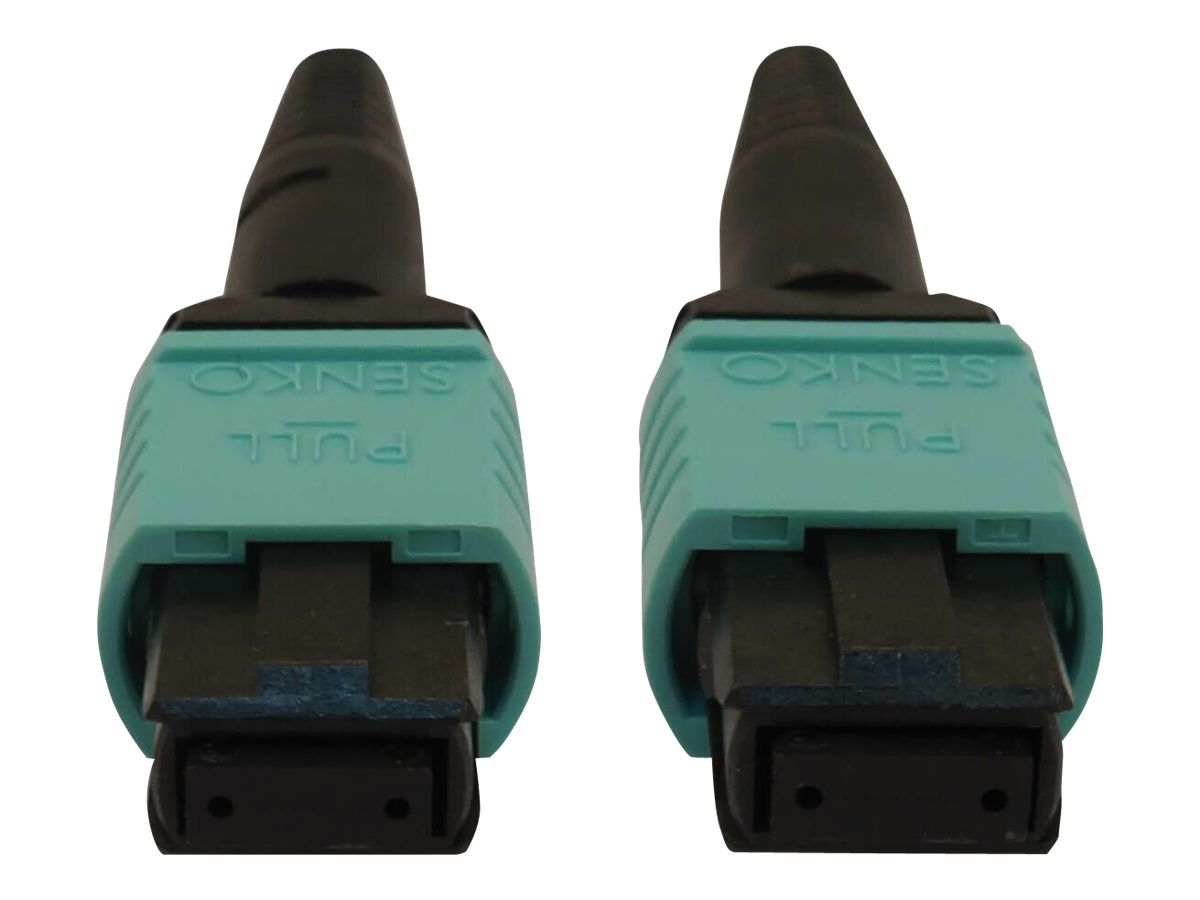 EATON TRIPPLITE 40/100/400G Multimode 50/125 OM3 Fiber Optic Cable 12F MTP/MPO-PC F/F LSZH Aqua 2m 6