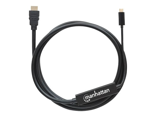 MANHATTAN USB Typ C auf HDMI-Adapterkabel 2m Vorderansicht