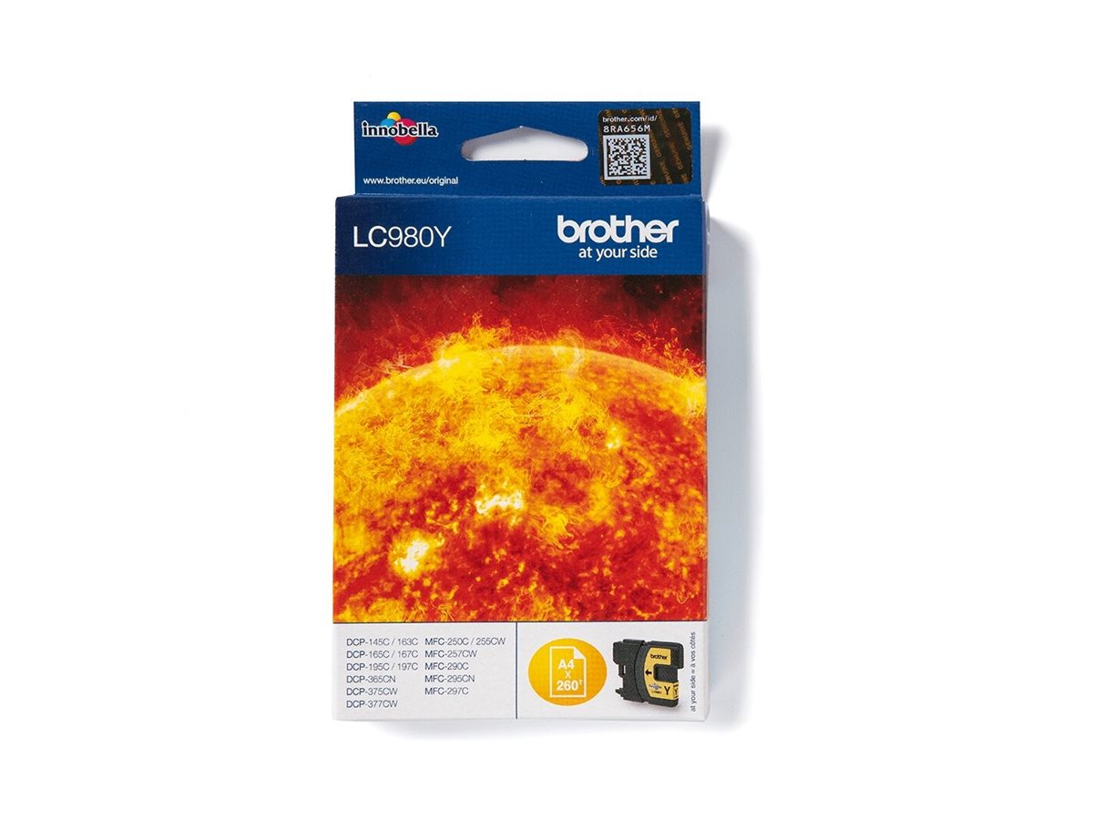 BROTHER LC980Y Tinte gelb im Einsatz