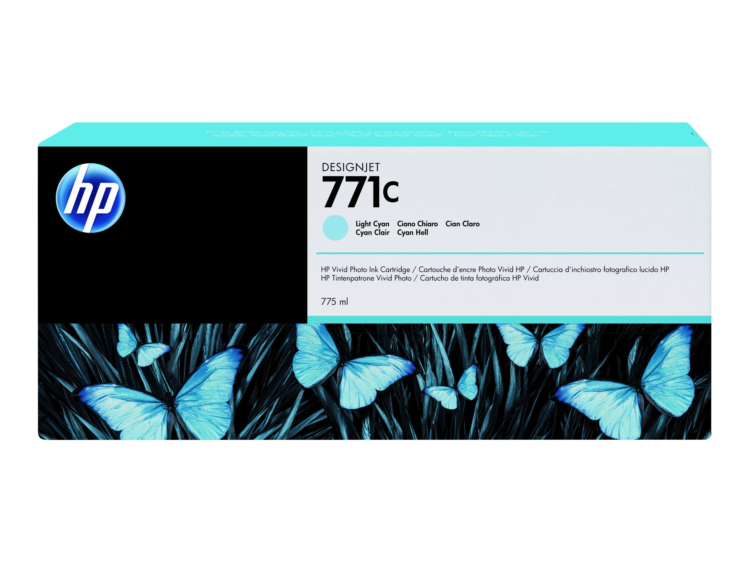 HP 771C Original Tinte hell cyan Vorderansicht