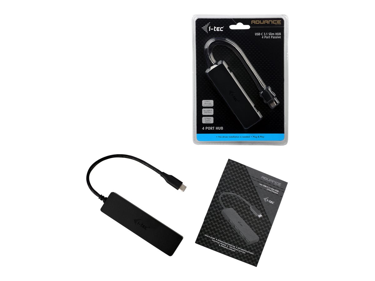 I-TEC USB C Slim Passive HUB 4 Port Rückansicht