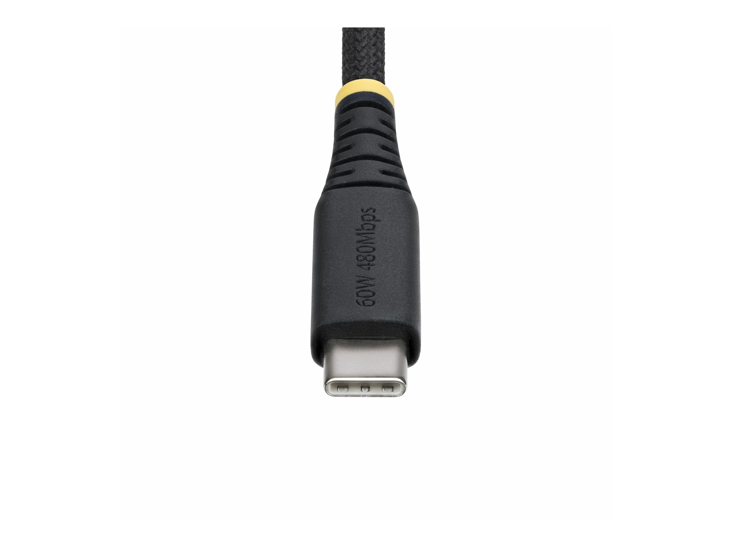 STARTECH.COM 1m USB-C Ladekabel 60W 3A PD Zweischichtige geflochtene Nylon-TPE-Hulle Robustes USBC Laptop-Handy Ladekabel USB 2.0