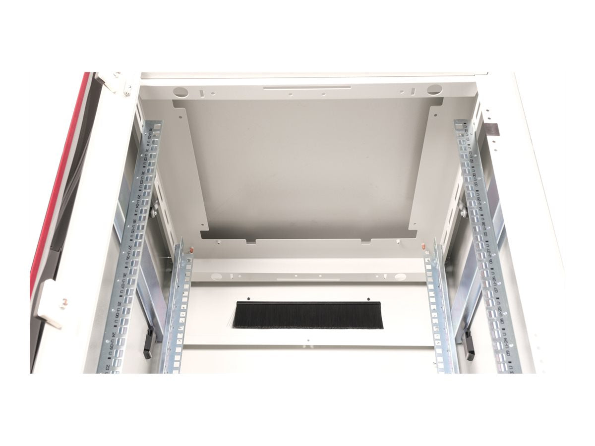 ROLINE Netzwerkschrank Pro 48,26cm 19Zoll 32 HE 600x600 BxT Glastür grau - Seitenansicht