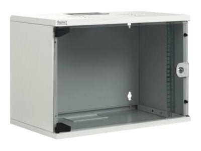 DIGITUS Wandschrank 48,3cm 19Zoll 12HE RAL 7035 grau unmontiert - Vorderansicht