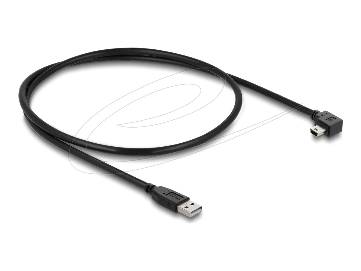 DELOCK USB 2.0 Kabel Typ-A Stecker zu Typ Mini-B Stecker rechts gewinkelt 0,5m - Vorderansicht