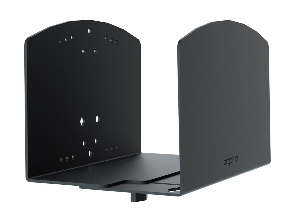 Detailaufnahme der Montagekomponenten des ERGOTRON MEDIUM PC MOUNT FOR LX PRO WALL SYSTEM black