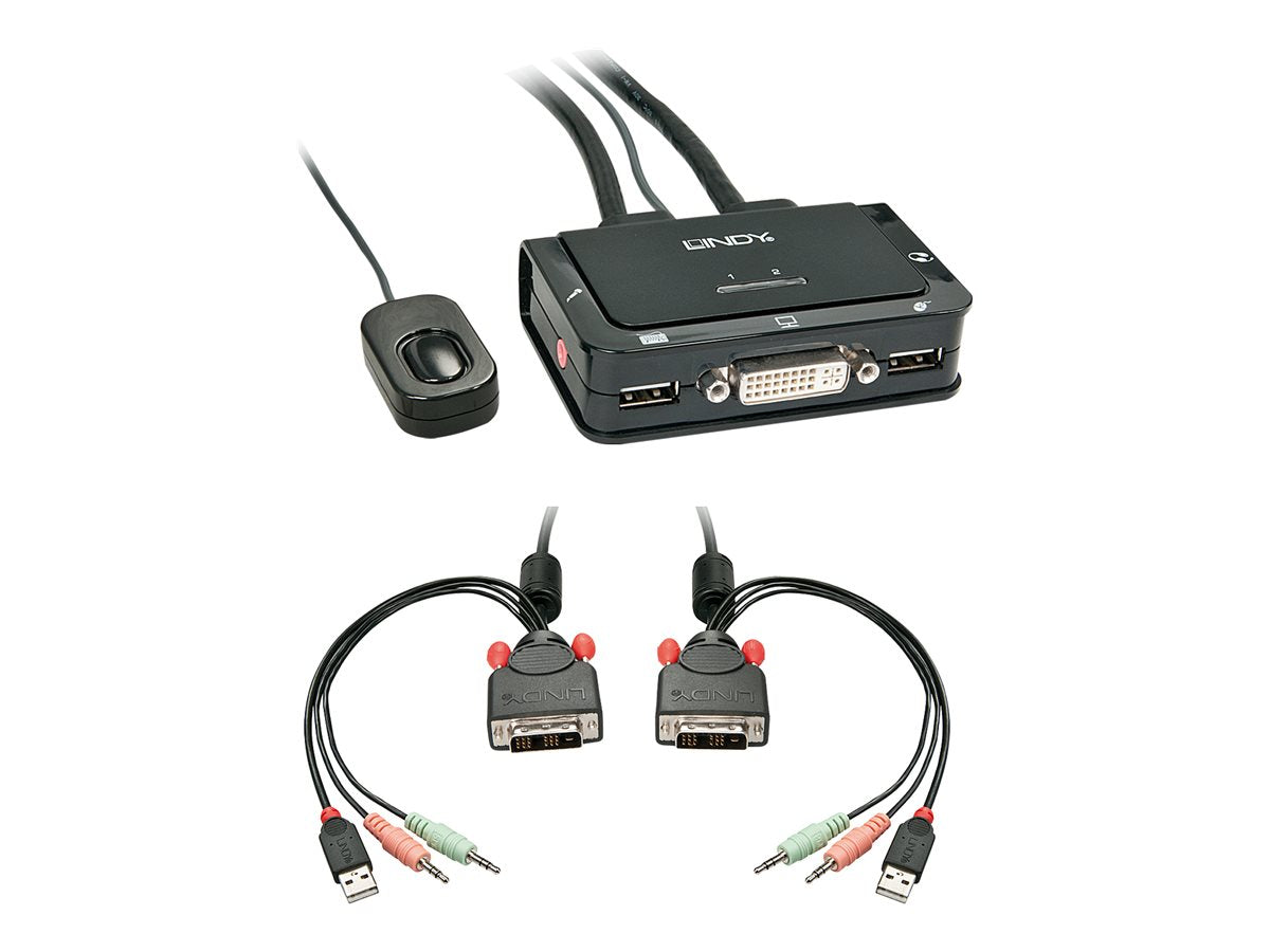 LINDY DVI KVM Switch 2 Port USB 2.0 Audio - Verpackung