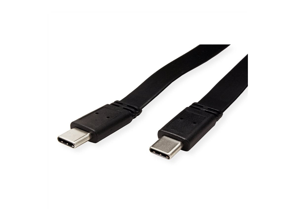 VALUE USB4 Gen 3 Kabel Emark C-C ST/ST 40Gbit/s 100W extra-flach schwarz 0,5m Verpackung