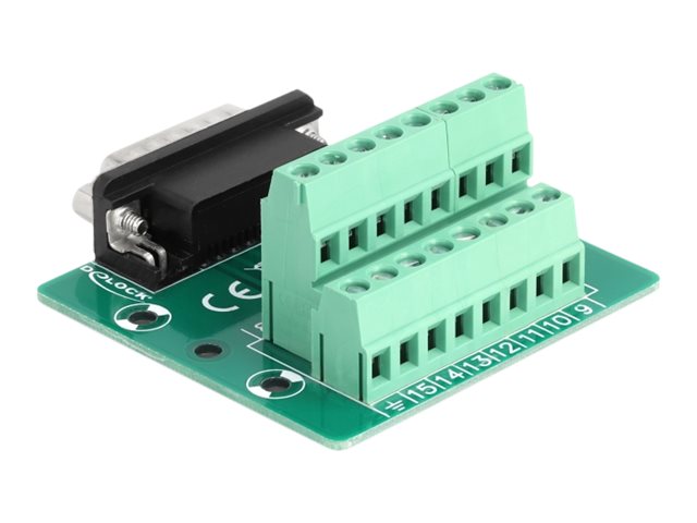 DELOCK D-Sub 15 Pin Stecker zu Terminalblock - Vorderansicht