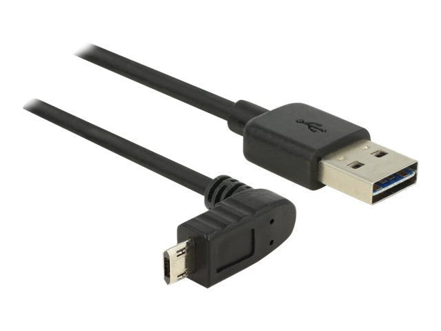 DELOCK Kabel EASY USB 2.0-A > EASY Micro-B oben/unten gewinkelt Stecker/Stecker 0,5 m - Vorderansicht