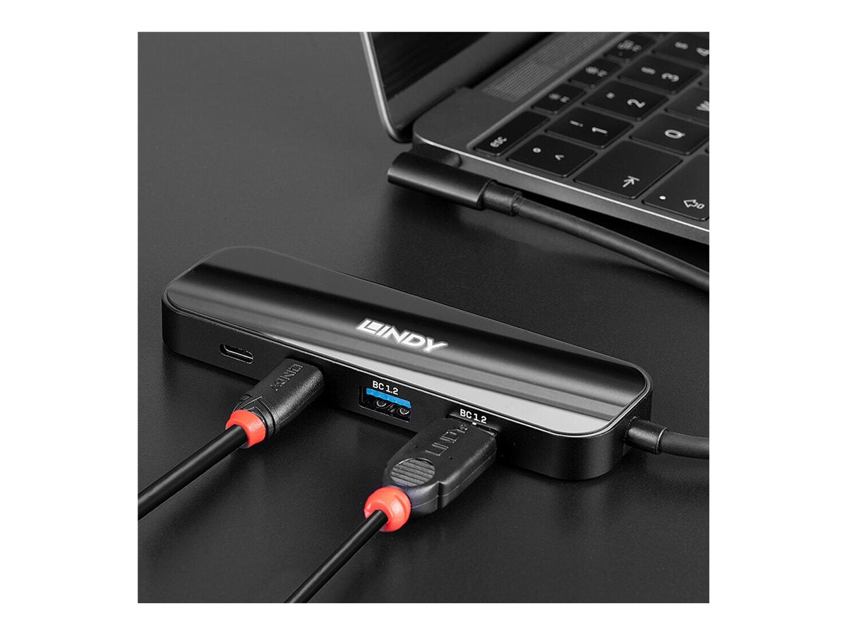 LINDY 4 Port USB 3.2 Gen 2 Typ C Hub Vorderansicht
