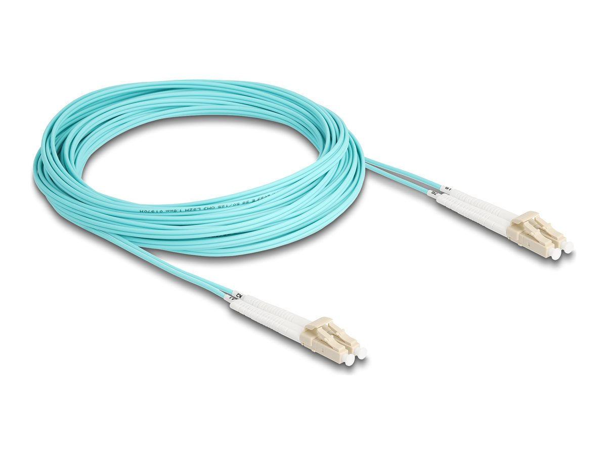 DELOCK LWL Kabel LC Duplex zu LC Duplex Multimode OM3 10m - Vorderansicht