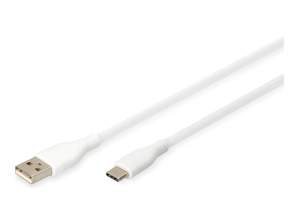 DIGITUS USB-C Silicone charging cable USB-A - USB-C 1m USB 2.0 60W white