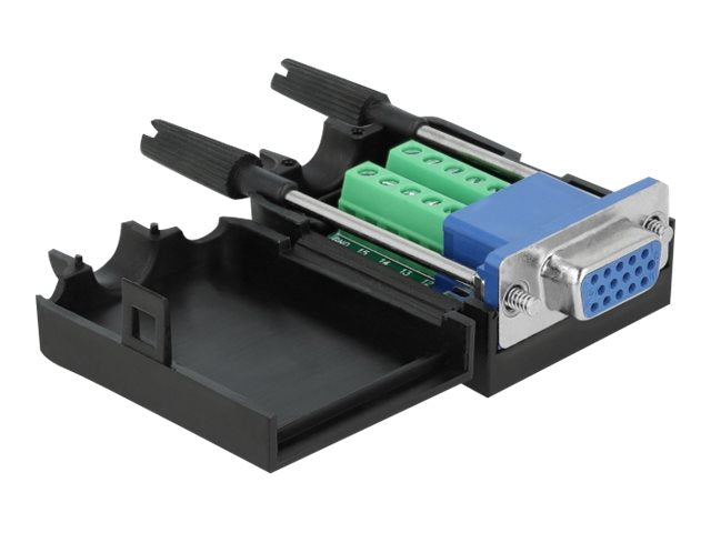 DELOCK Adapter VGA 15 Pin Buchse zu Terminalblock 10 Pin mit Gehäuse - Verpackung