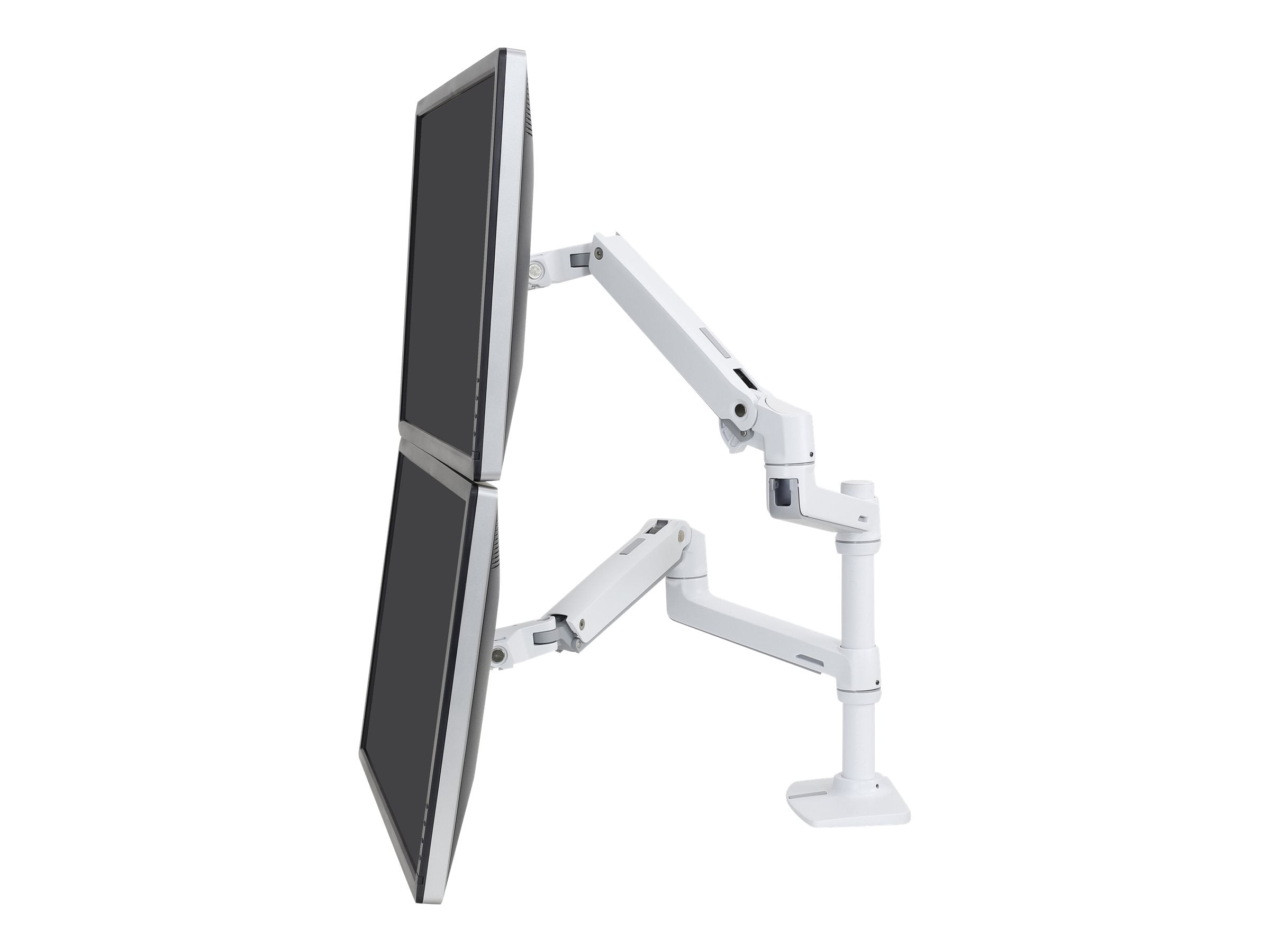 ERGOTRON LX Doppelschirmloesung fuer Tischmontage weiss 61cm 24Zoll Displays bis 33cm anheben max18kg.belastbar VESA 75x75 100x100mm