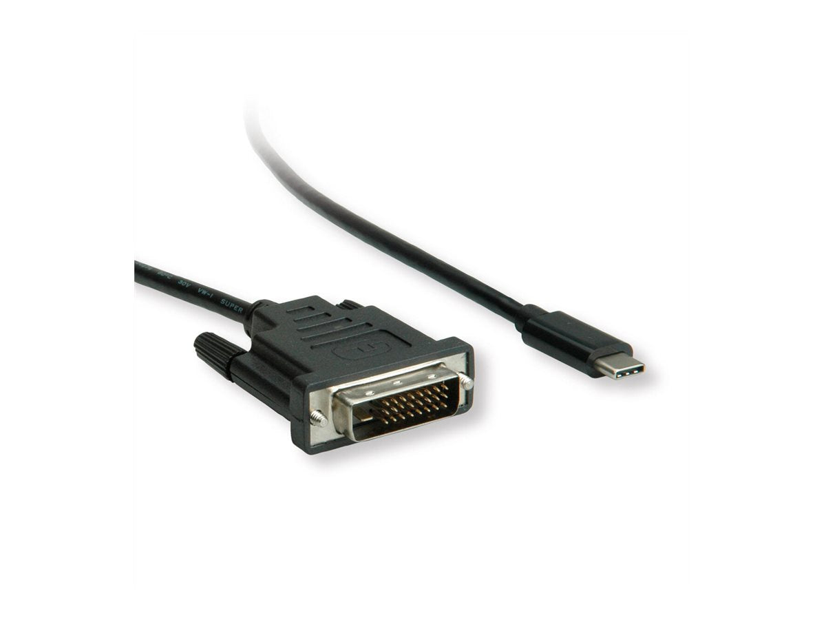 ROLINE USB Typ C - DVI Adapterkabel ST/ST 1m - Vorderansicht