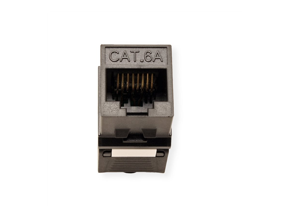 ROLINE Kat.6A Class EA Keystone ungeschirmt werkzeuglos SLIM schwarz Detailansicht