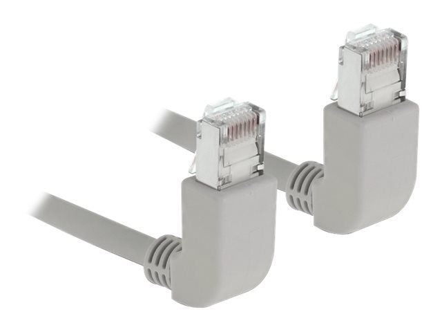 DELOCK Netzwerkkabel RJ45 Cat.6A S/FTP oben/oben gewinkelt 0,5m - Vorderansicht