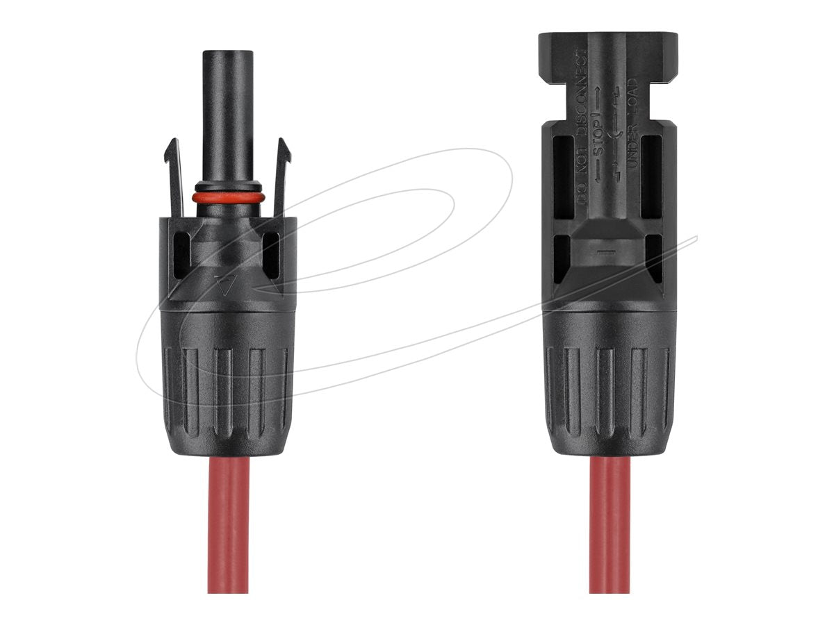 DELOCK DL4 Solar Kabel 4mm Stecker zu Buchse 3m rot - Vorderansicht