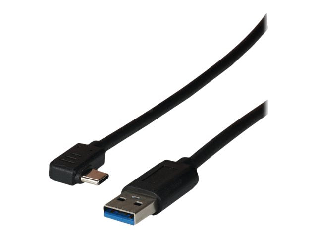 EFB USB 3.2 Gen1 5Gbit 3A Anschlusskabel Typ-A Stecker - Typ-C Stecker 90Grad 1m Vorderansicht