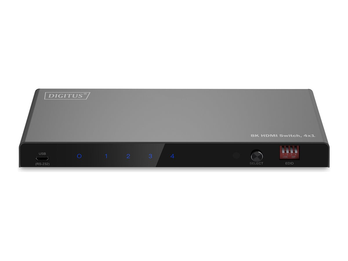 DIGITUS 4x1 HDMI Switch 8K/60Hz Vorderansicht