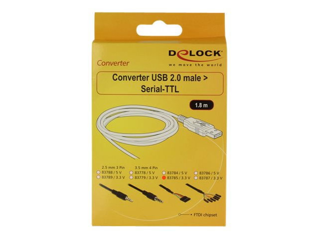 DELOCK Adapterkabel USB > Seriell-TTL 6 Pin Pfostenbuchse Verpackung