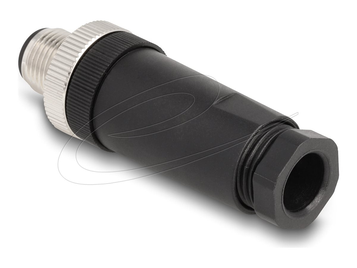 DELOCK M12 Steckverbinder A-kodiert 3 Pin Stecker zur Montage mit Schraubanschluss