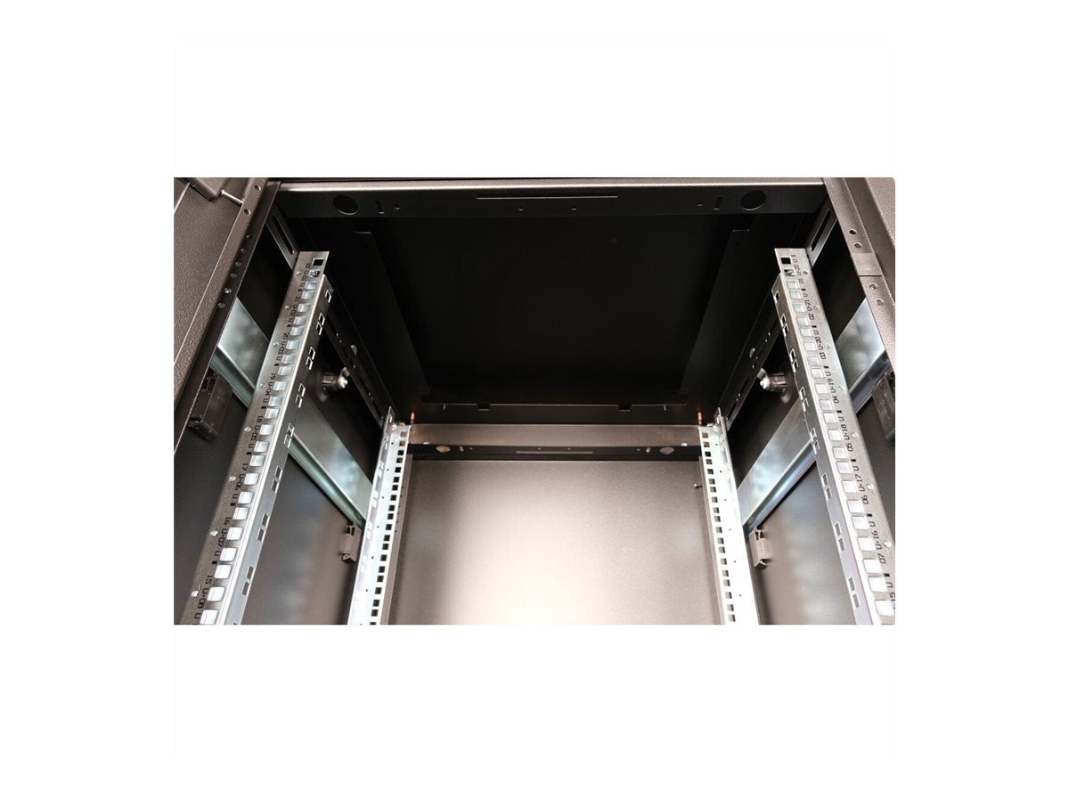 ROLINE Netzwerkschrank Pro 48,26cm 19Zoll 16 HE 600x800 BxT Glastür schwarz - Vorderansicht