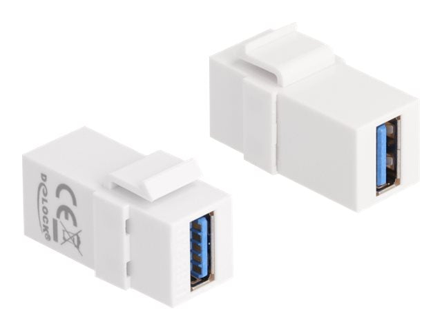 DELOCK Keystone Modul USB 3.0 A Buchse zu USB 3.0 A Buchse - Vorderansicht