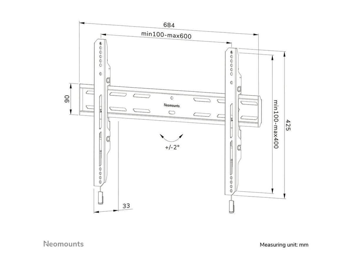 NEOMOUNTS WL30S-850BL16 Screen Wall Mount Montagekit