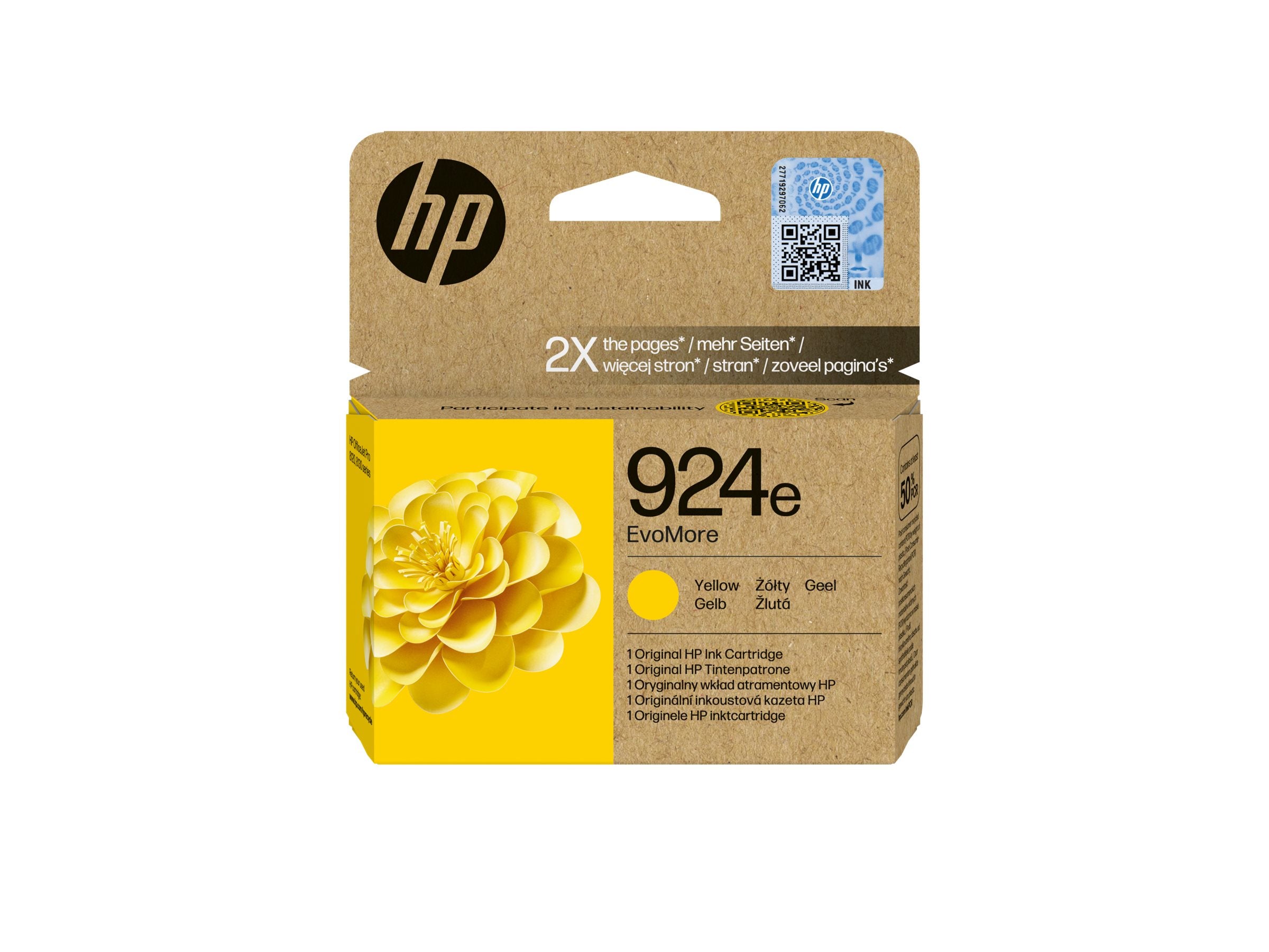HP 924e EvoMore Gelb Original Tintenpatrone Detailansicht